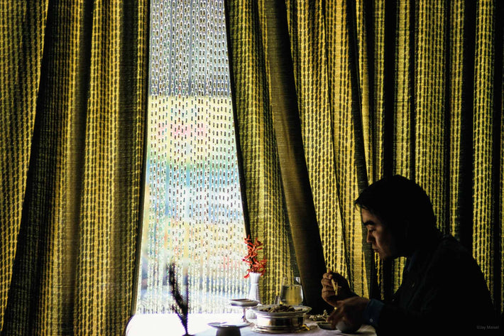 Yellow Curtain and Man Eating, Hong Kong
