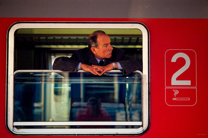 Man with Mustache in Train Window, Rome