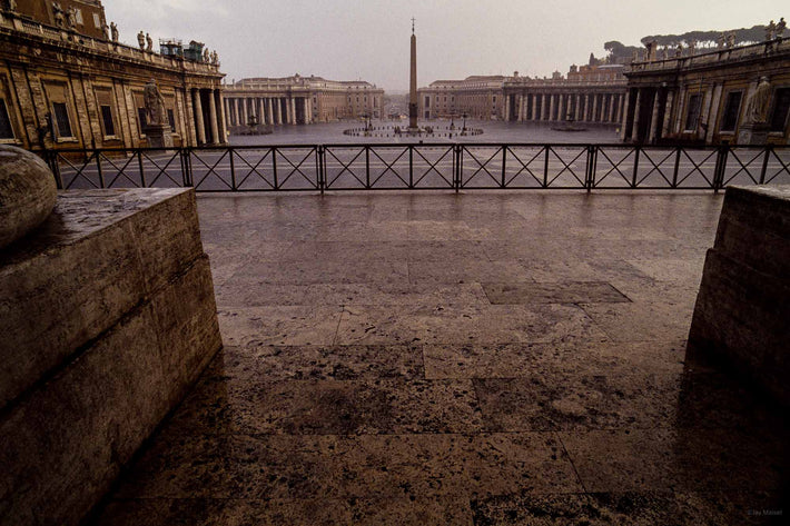 St. Peter's Square in Rain, Empty, Rome